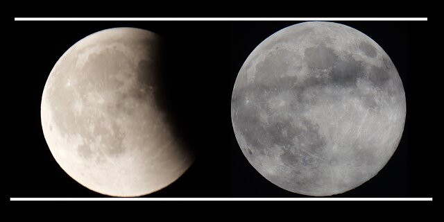 Size difference - 2025.09.07 Lunar Eclipse vs 2025.11.05 Supermoon